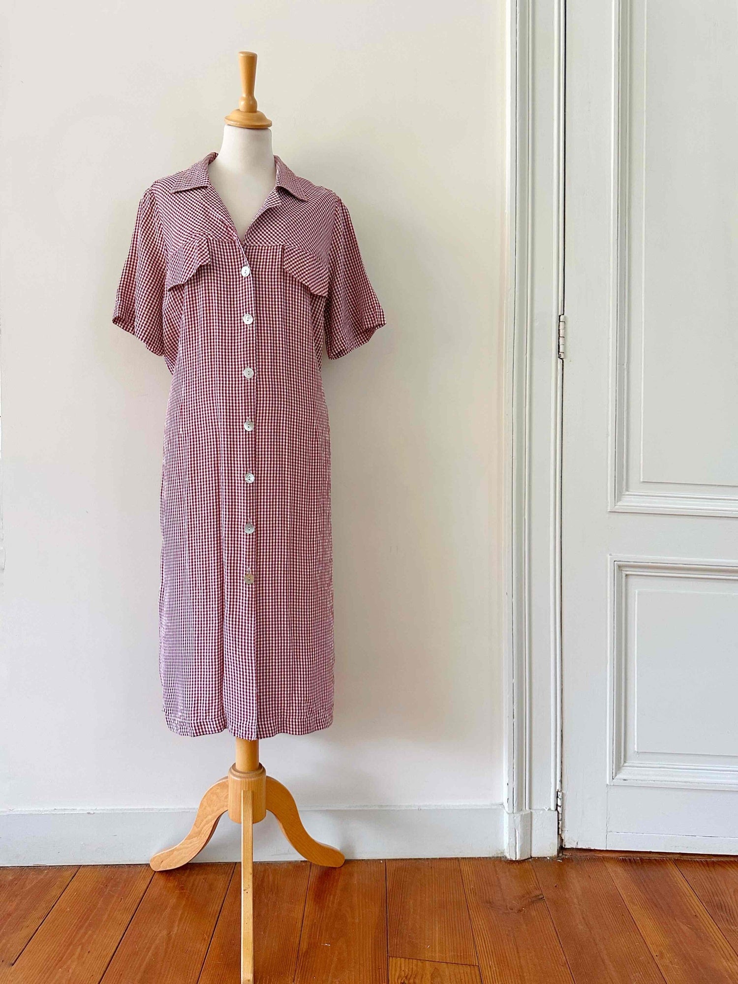 Vichy shirt dress