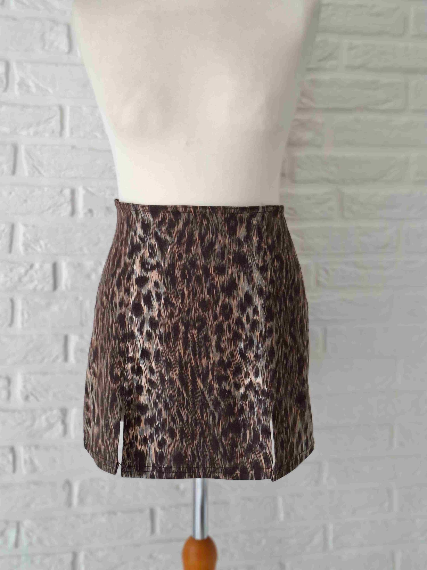 90s leopard print skirt