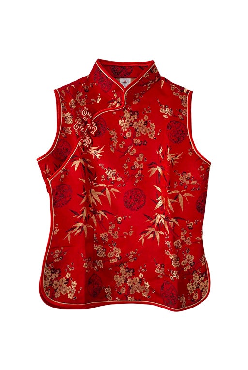 Top asiatique en soie