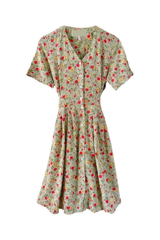 Vichy dress with flowers