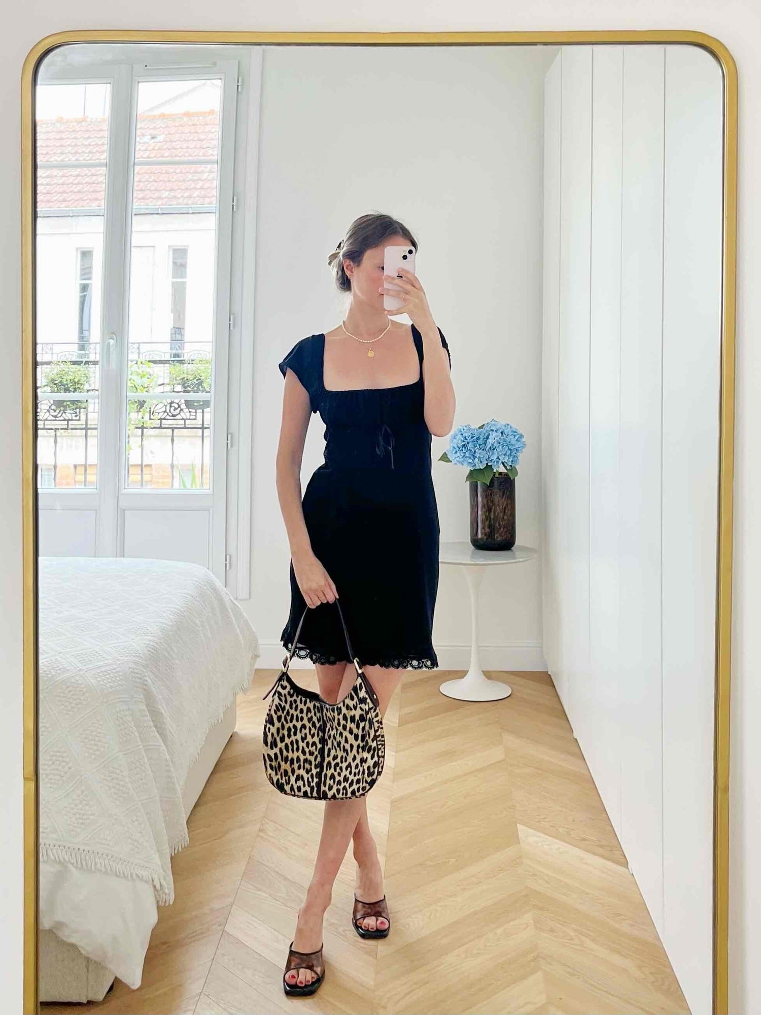 Bardot neckline dress