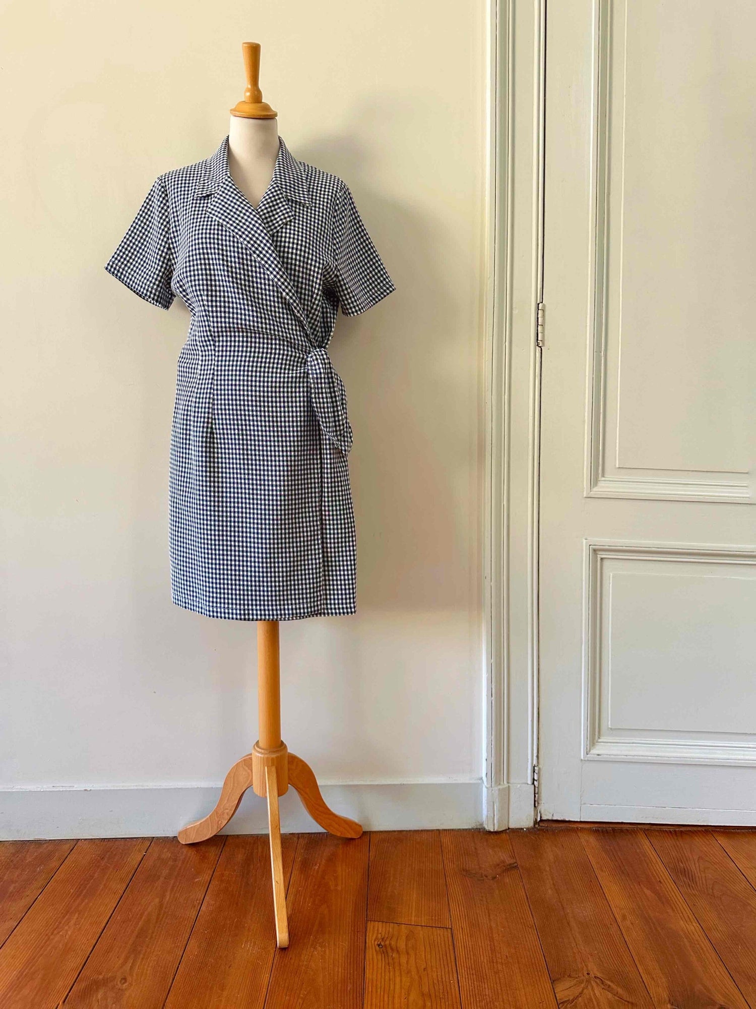 Vichy wrap dress