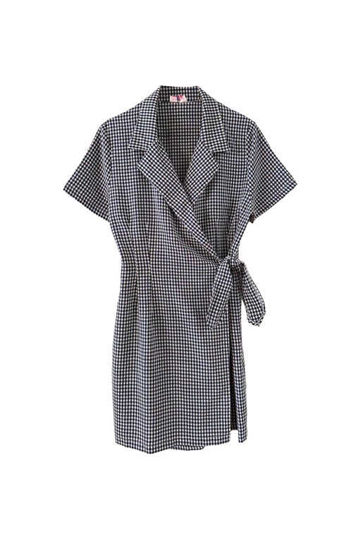Vichy wrap dress