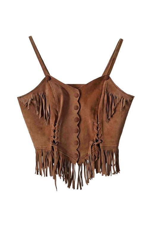 70s suede camisole