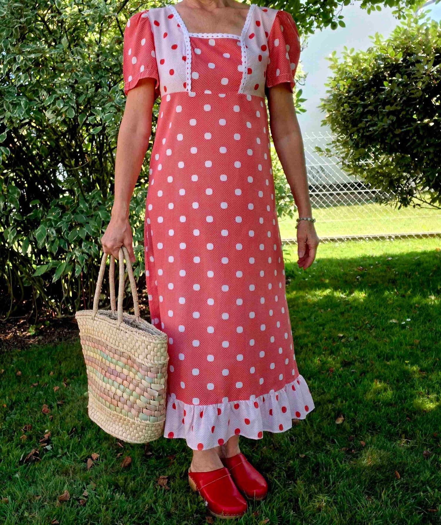 70's polka dot dress