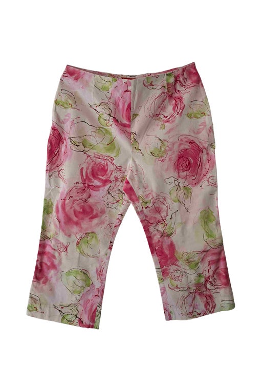 Pantalon capri à fleurs