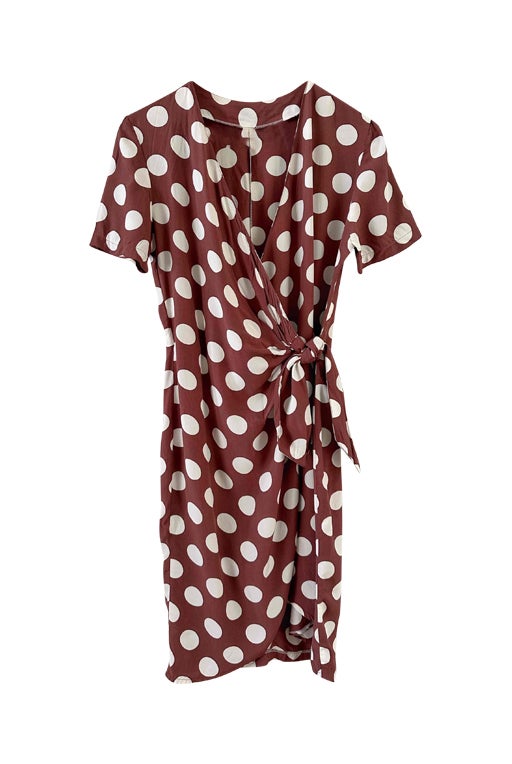 Polka dot wrap dress