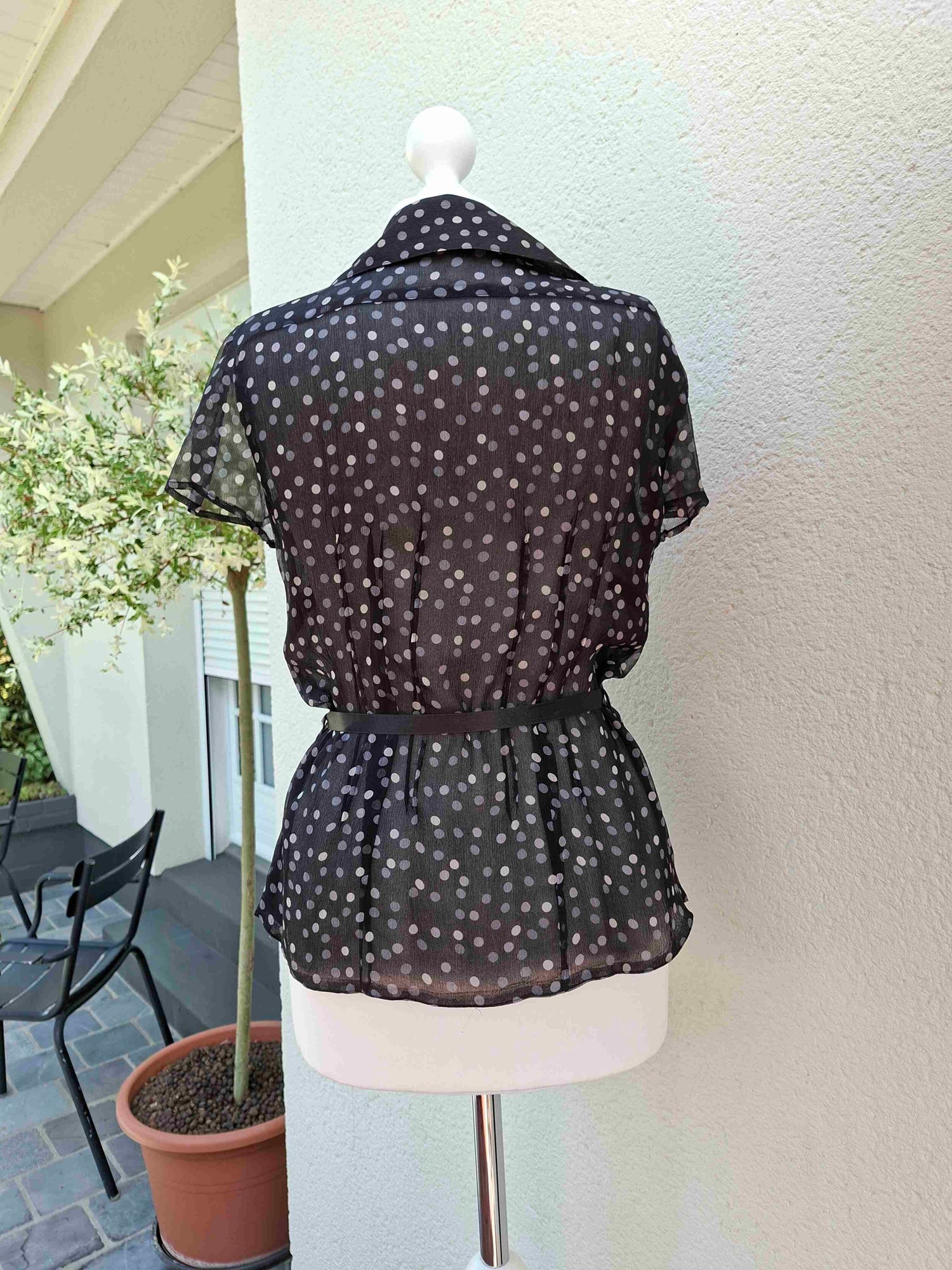 polka dot silk top