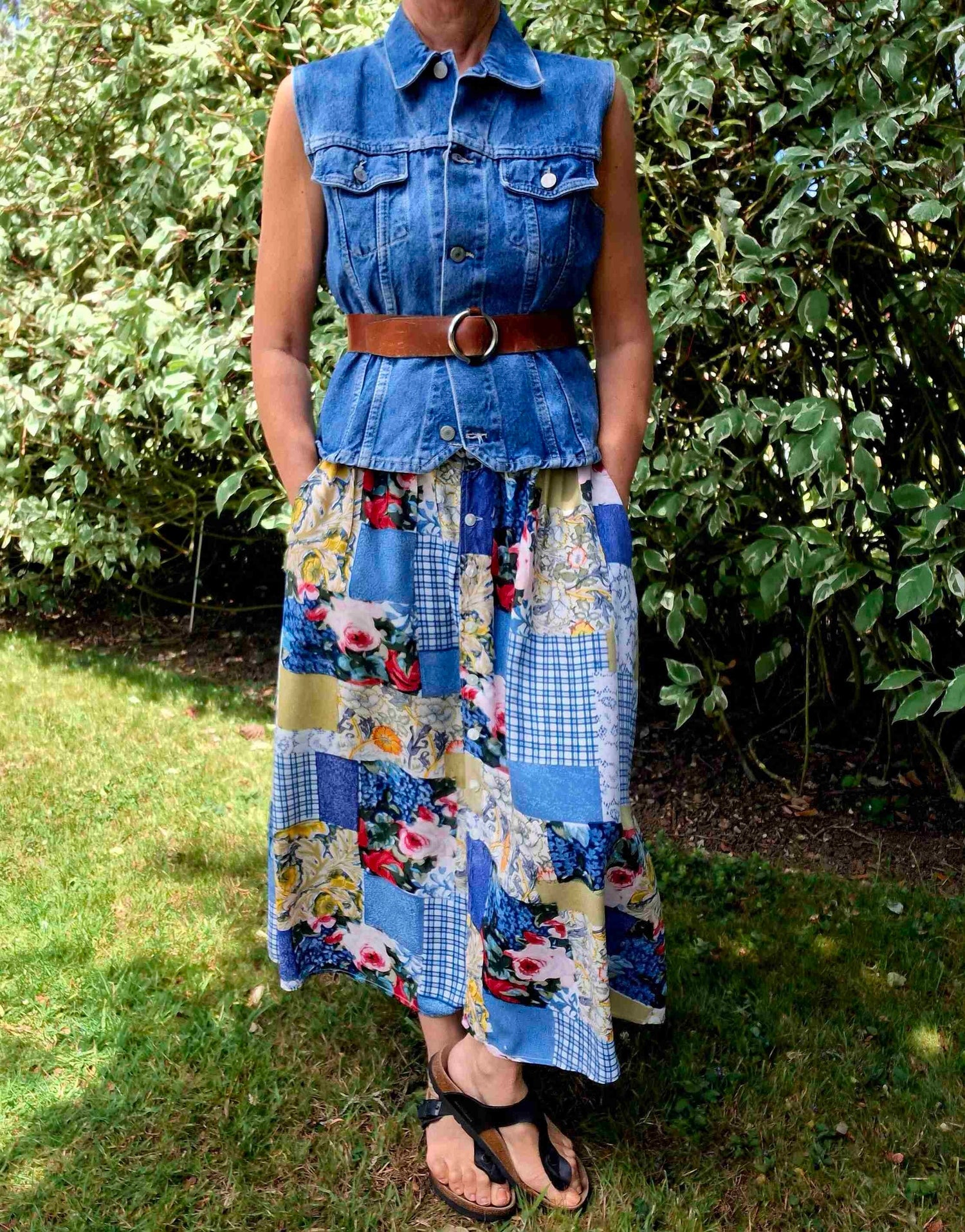 Floral patchwork skirt