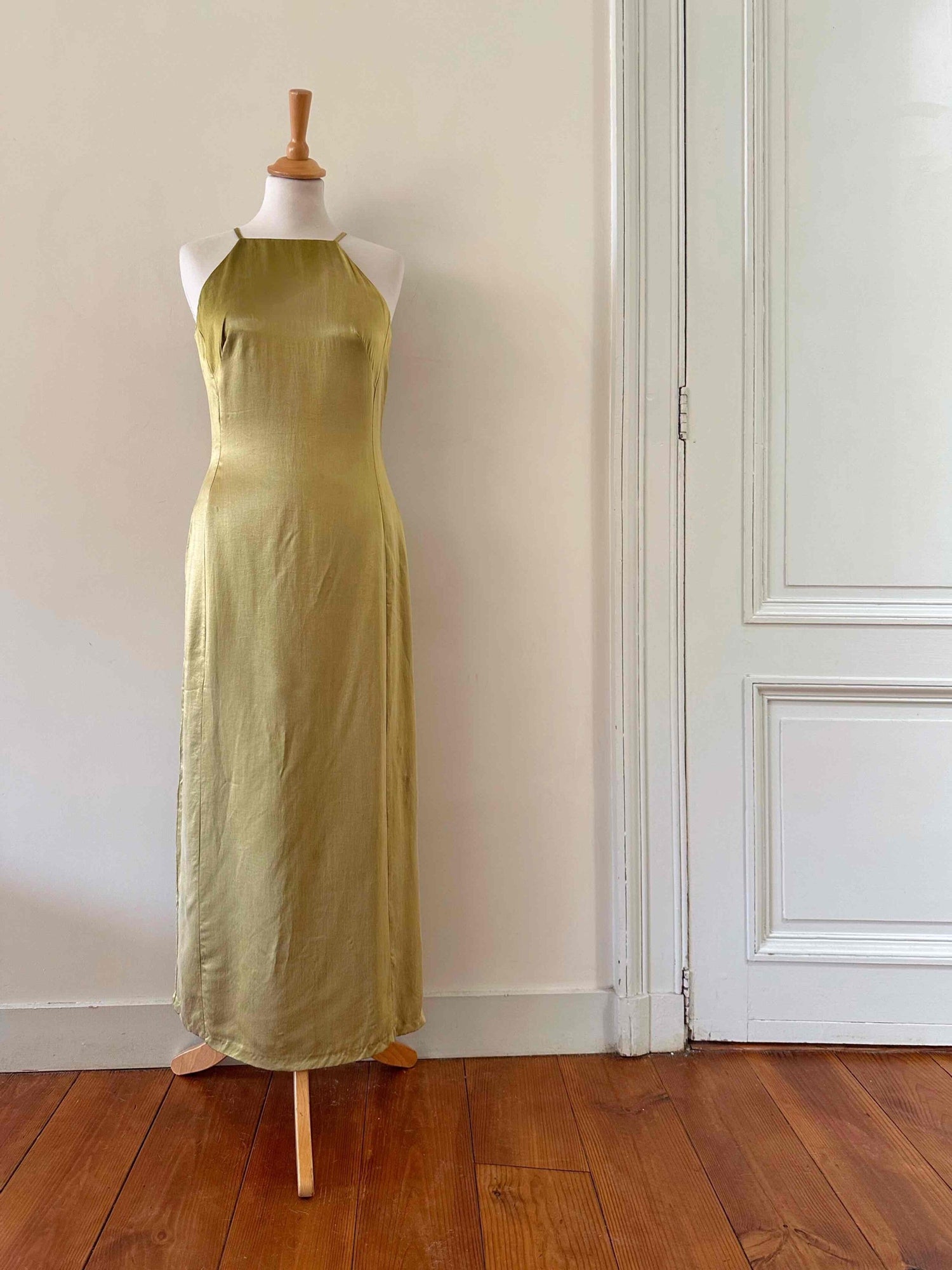 Cupro fabric slip dress