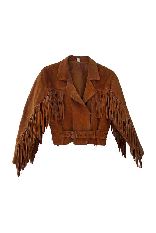Veste à franges en daim