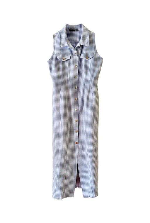 Button-up Vichy dress