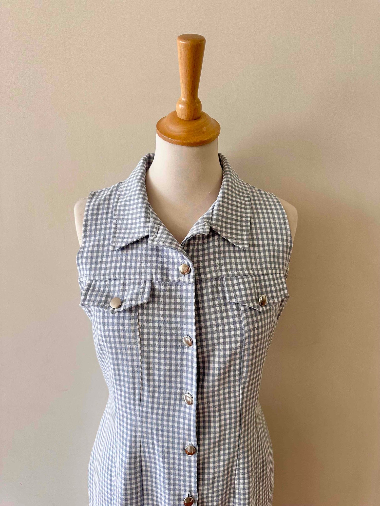 Button-up Vichy dress