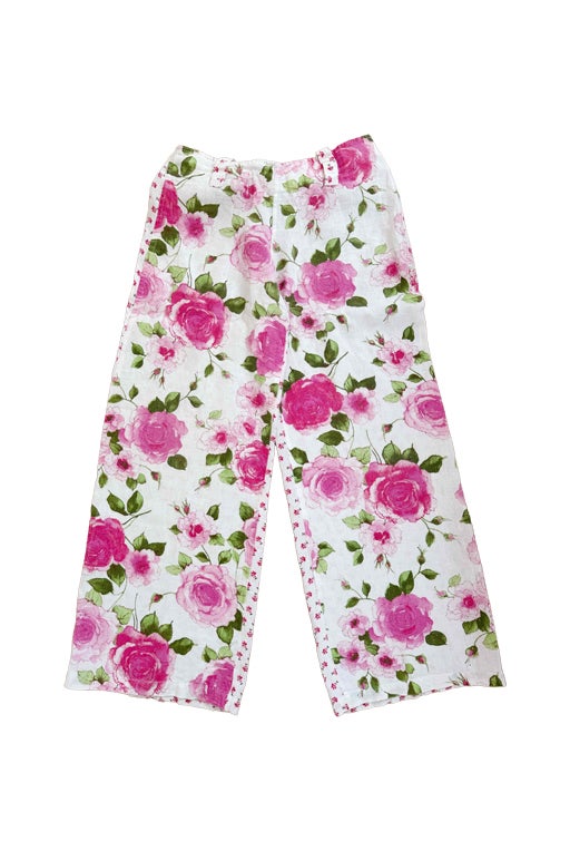 Pantalon à fleurs