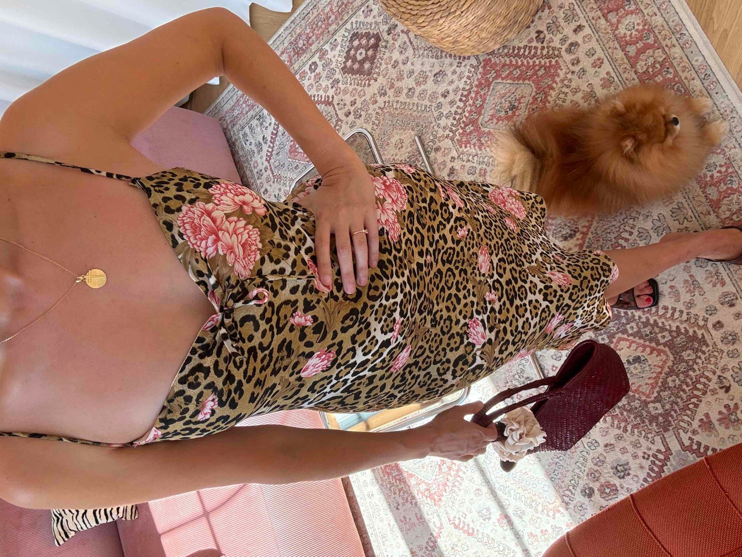 Robe léopard à fleurs