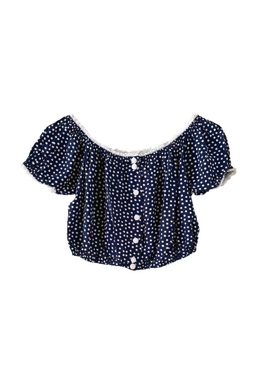 Blouse crop à pois
