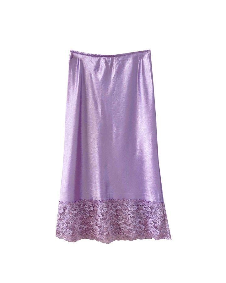 Satin and lace skirt
