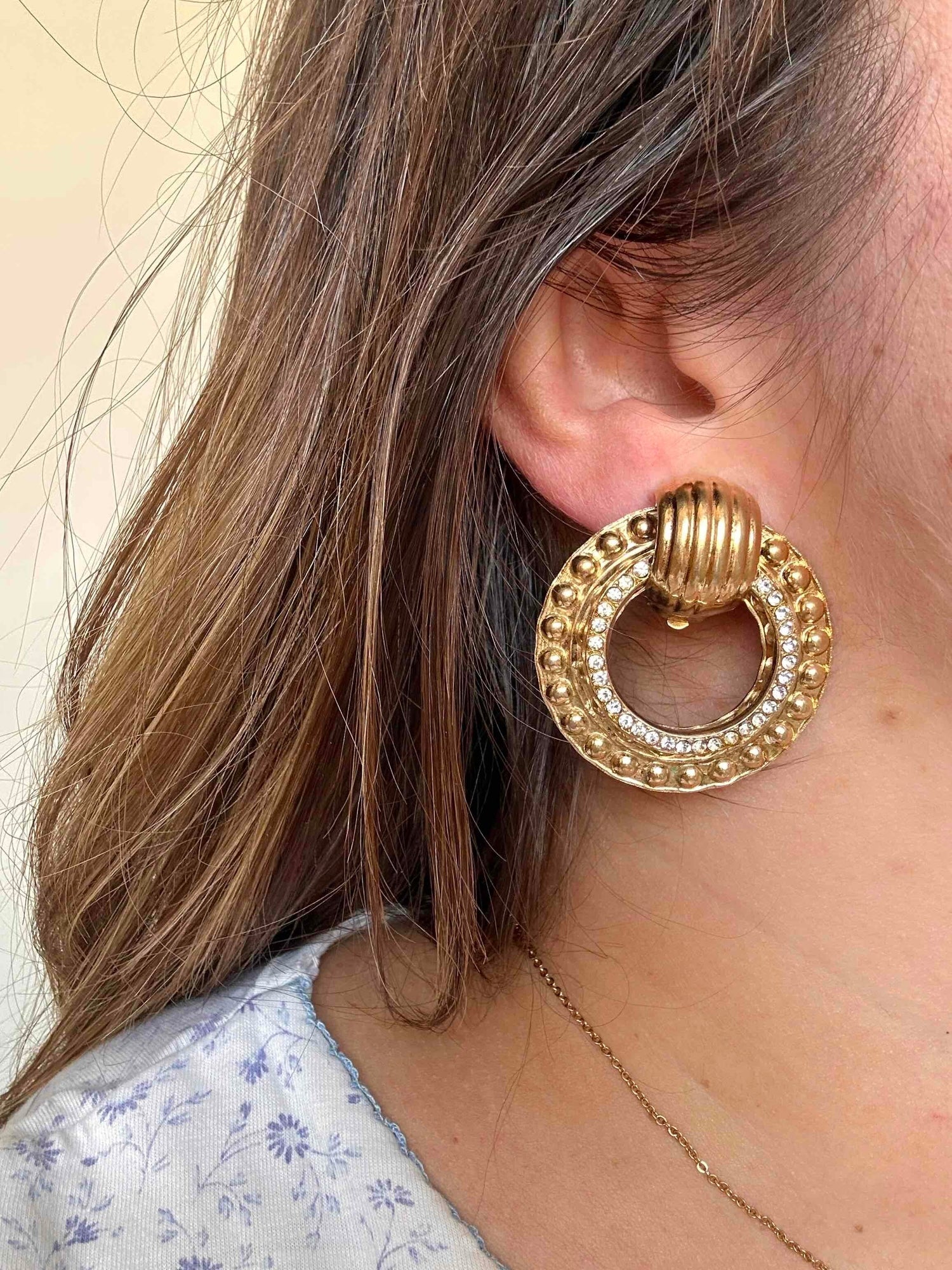 Clip-on earrings made of brass