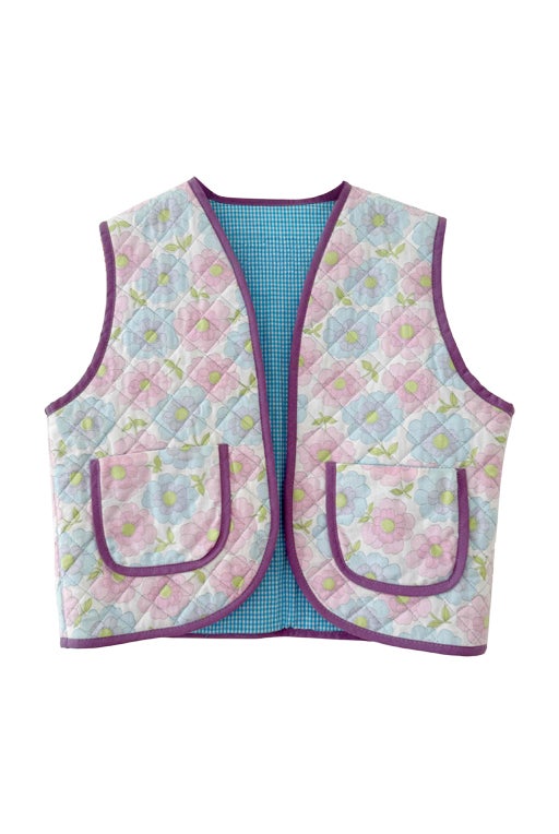 Flower-print vest