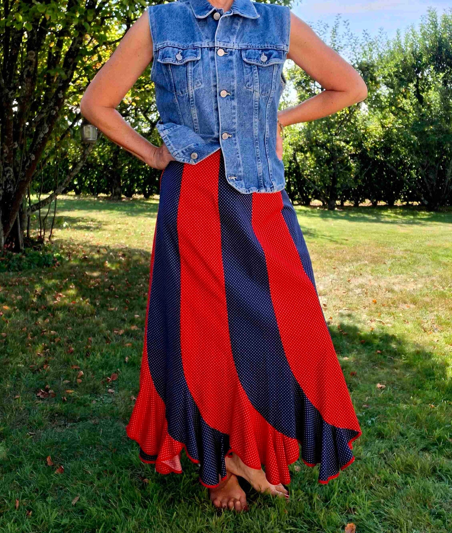 70's polka dot skirt