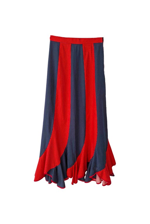 70's polka dot skirt