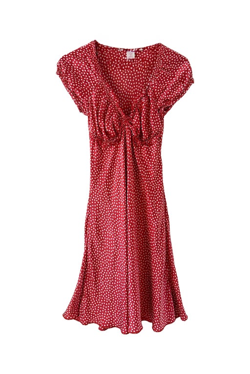 Silk dress with polka dots