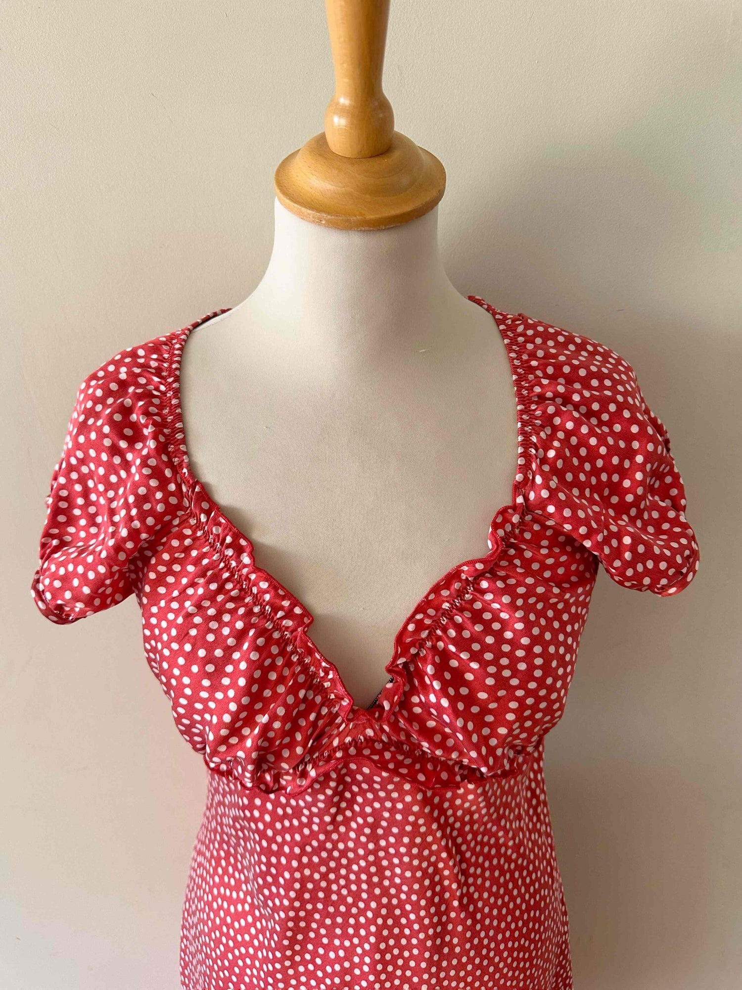Silk dress with polka dots