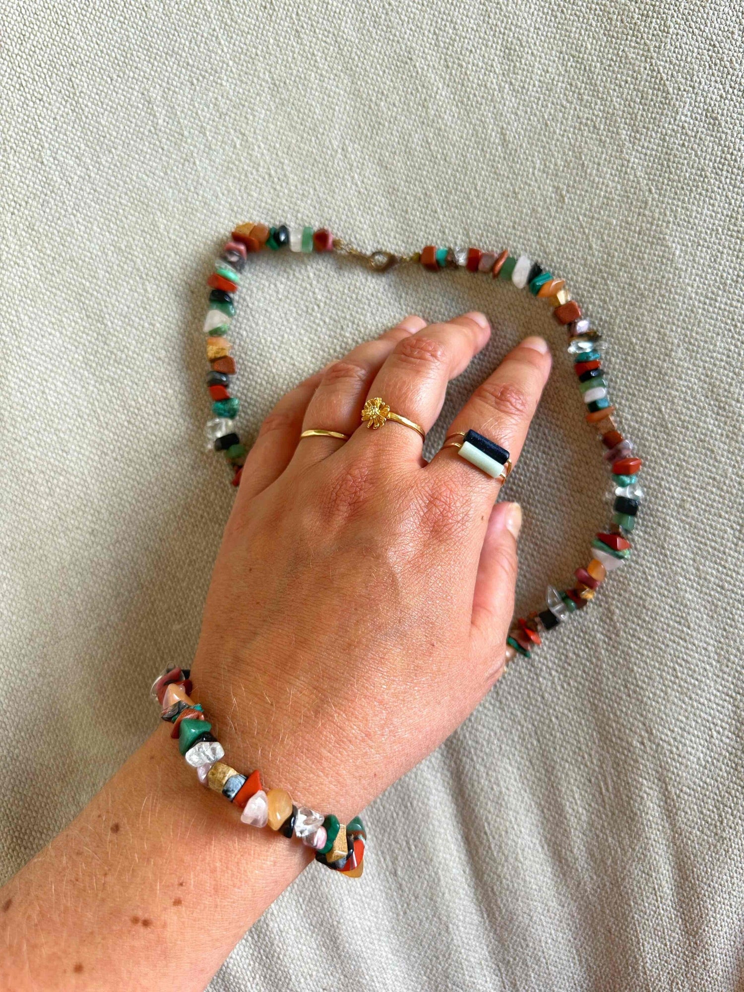 90's stone jewelry set