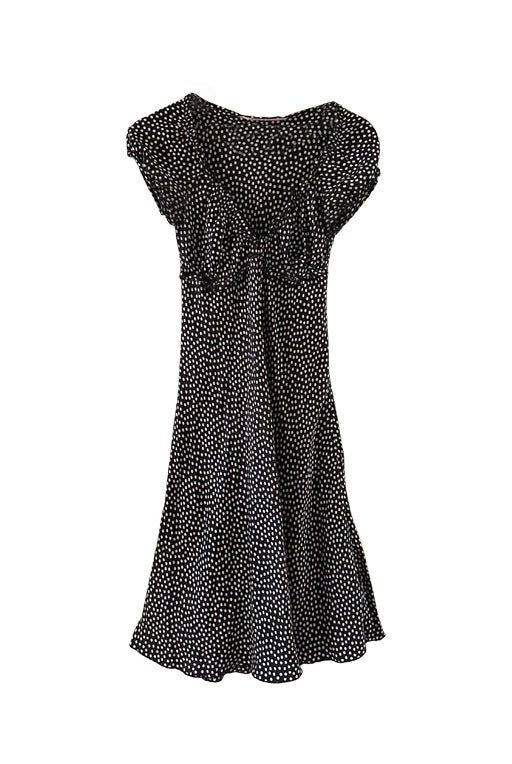 Silk dress with polka dots