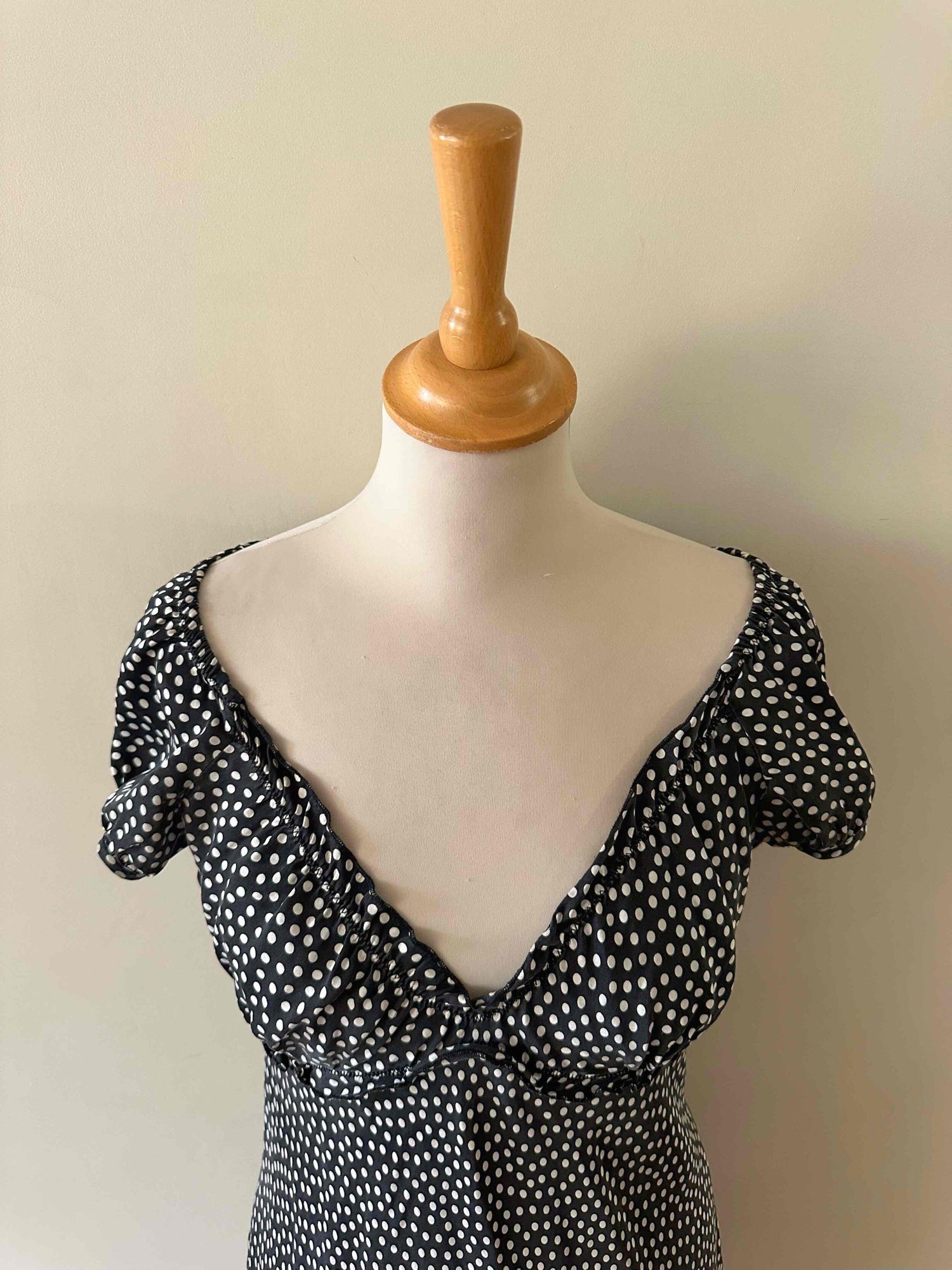 Silk dress with polka dots