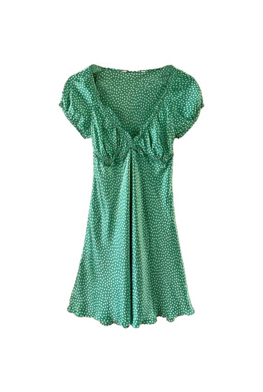 Silk dress with polka dots