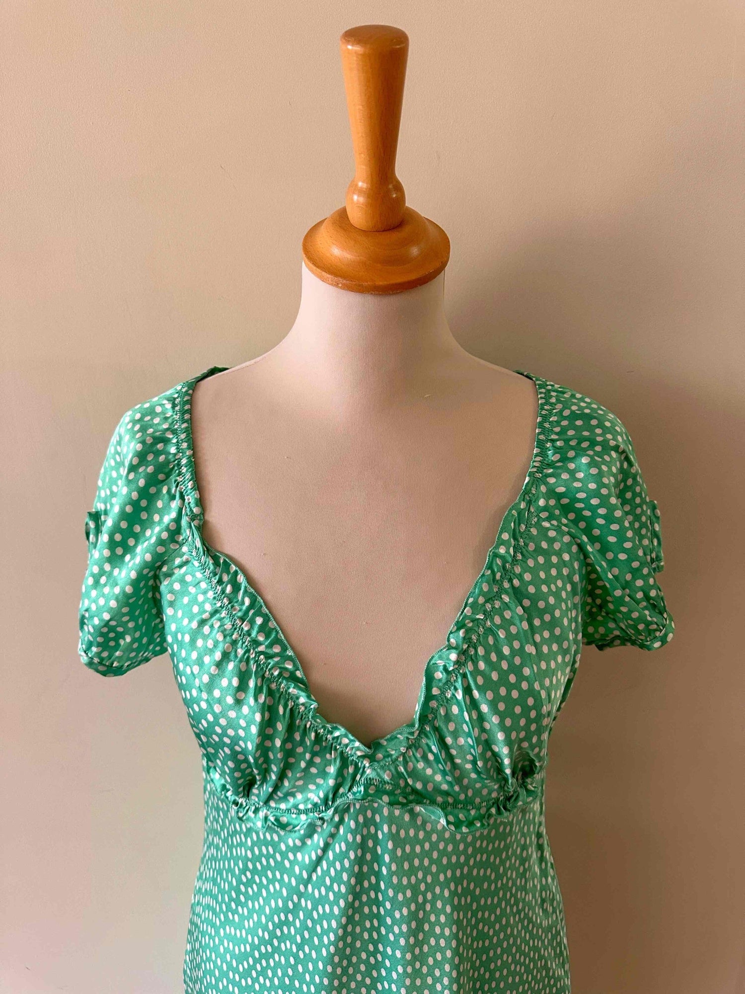 Silk dress with polka dots