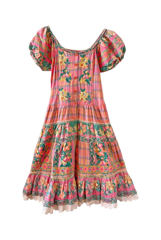 Patchwork embroidered dress