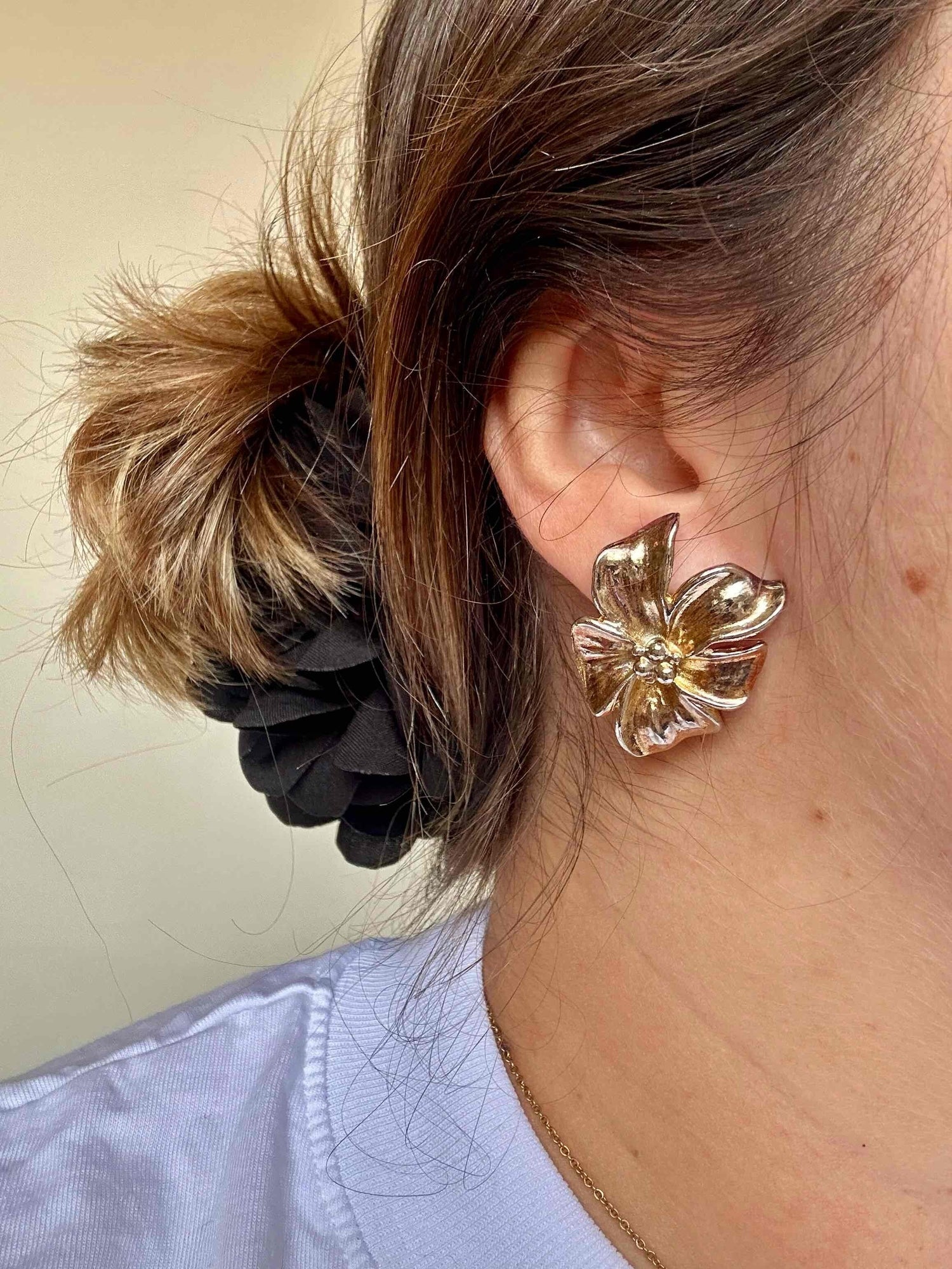 Boucles d'oreilles clips fleurs