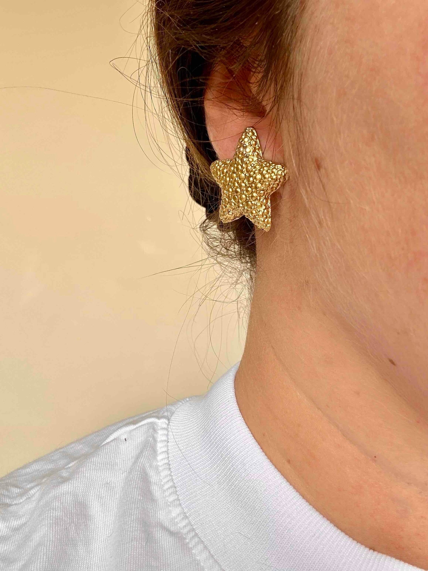 Clip-on starfish earrings