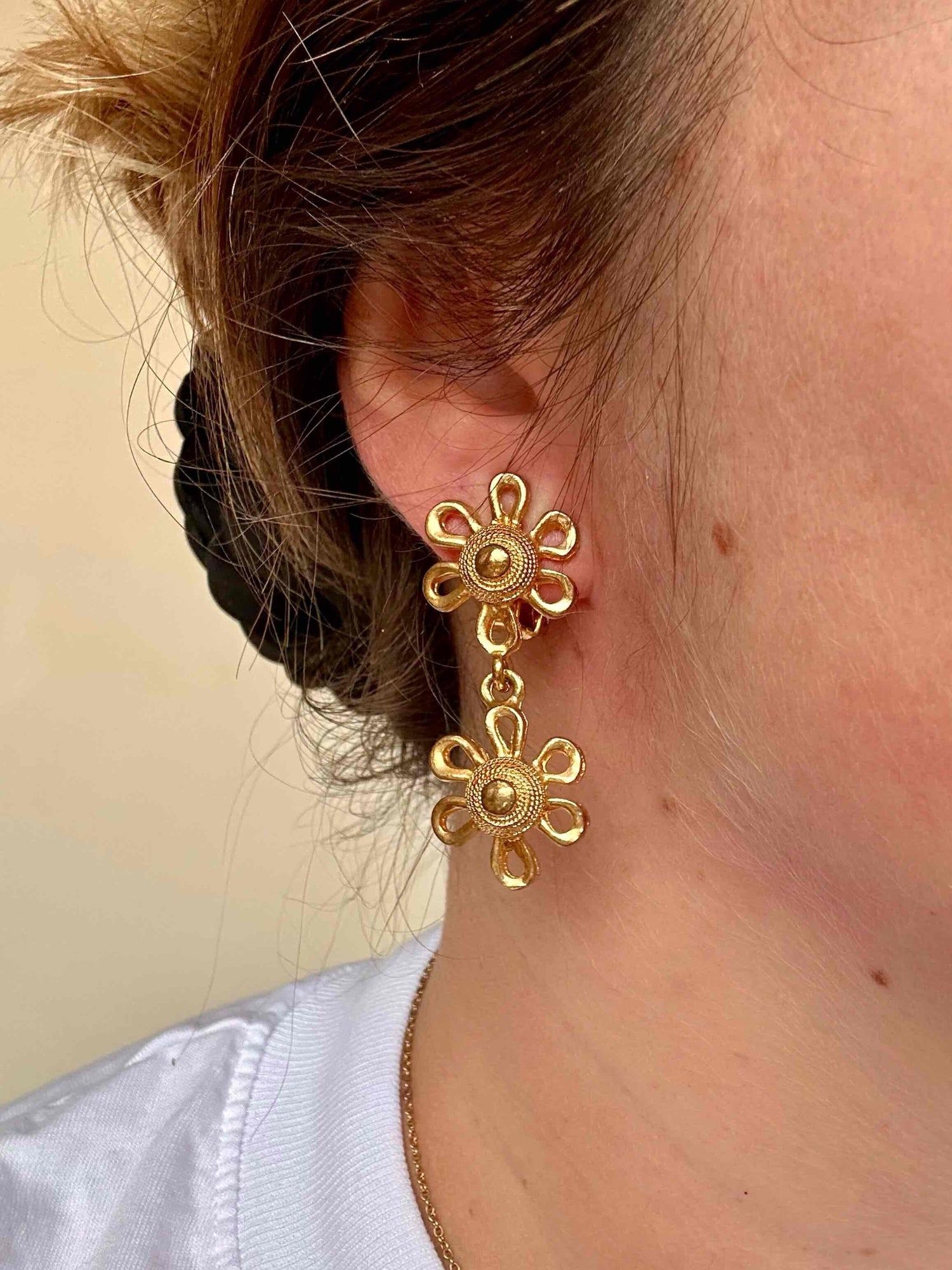 Boucles d'oreilles clips fleurs