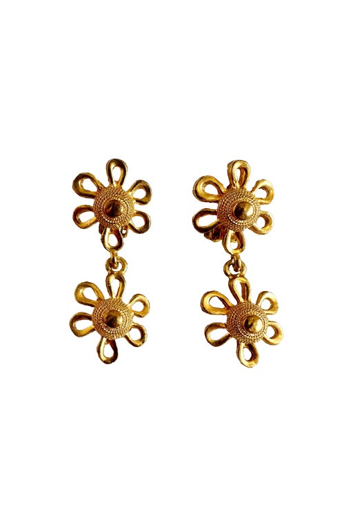 Boucles d'oreilles clips fleurs