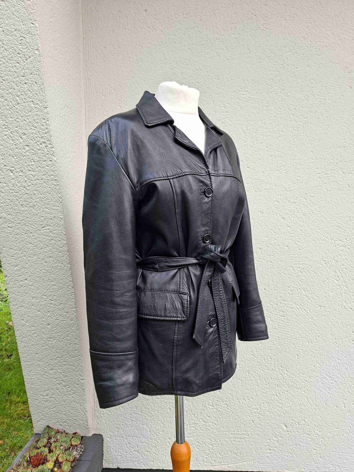 Leather safari jacket