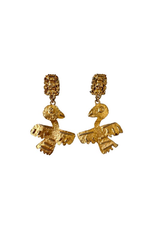 Boucles d'oreilles clips oiseaux