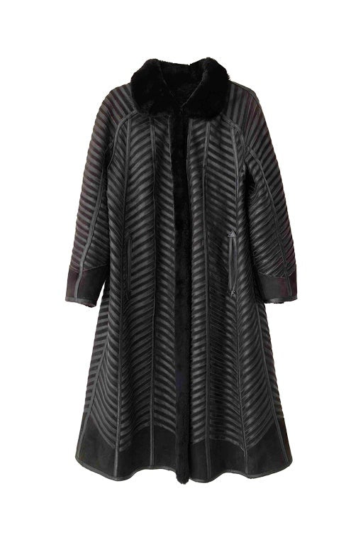 Manteau en peau lainée