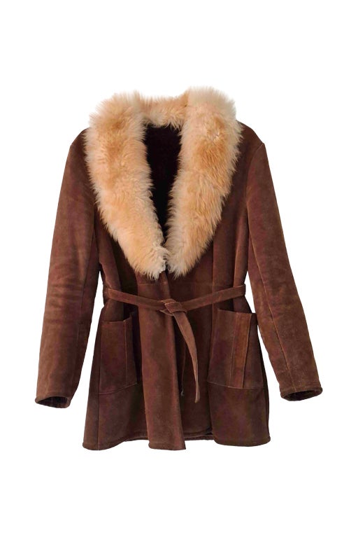 Wool-lined leather coat