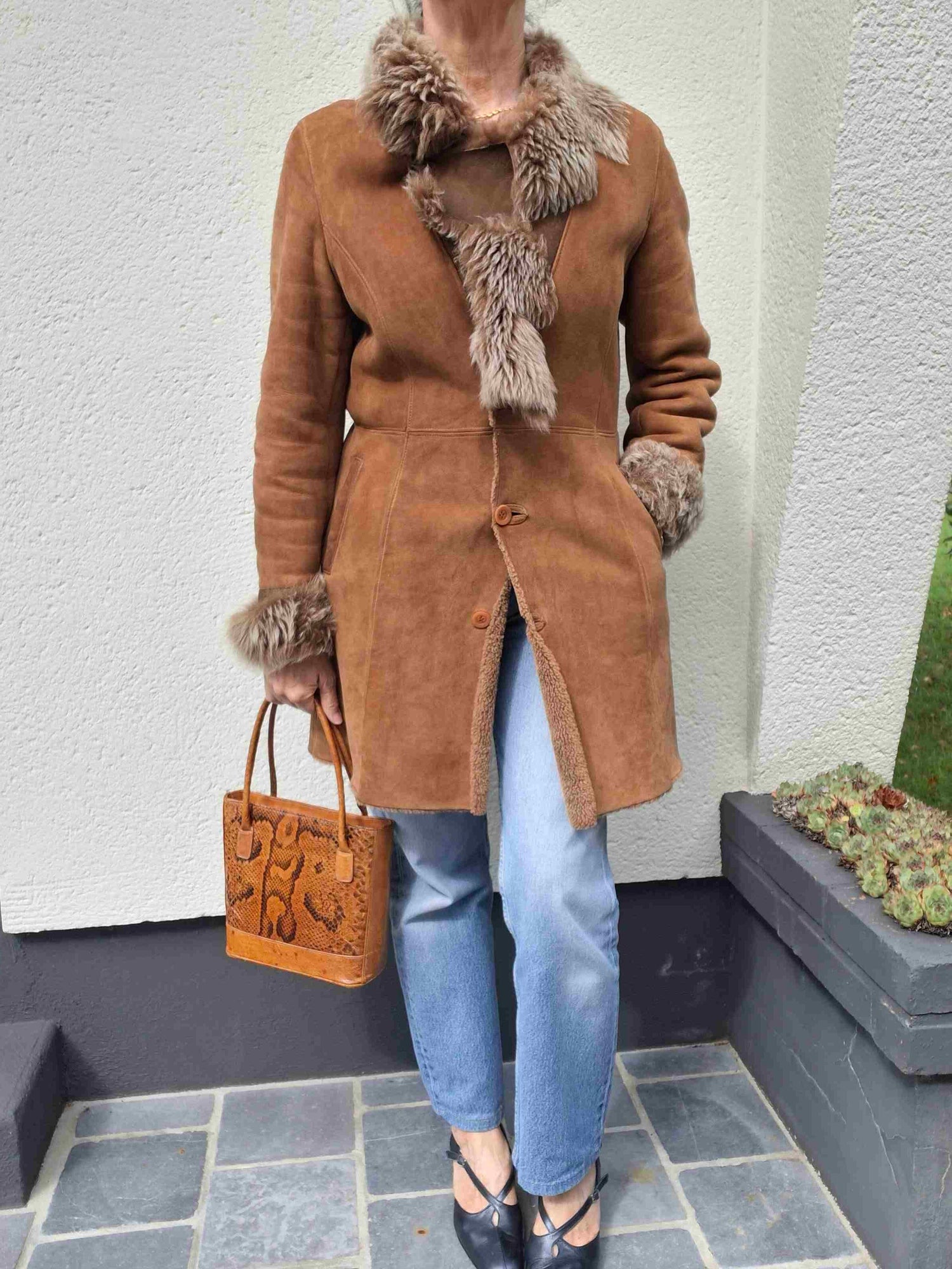 Manteau en peau lainée