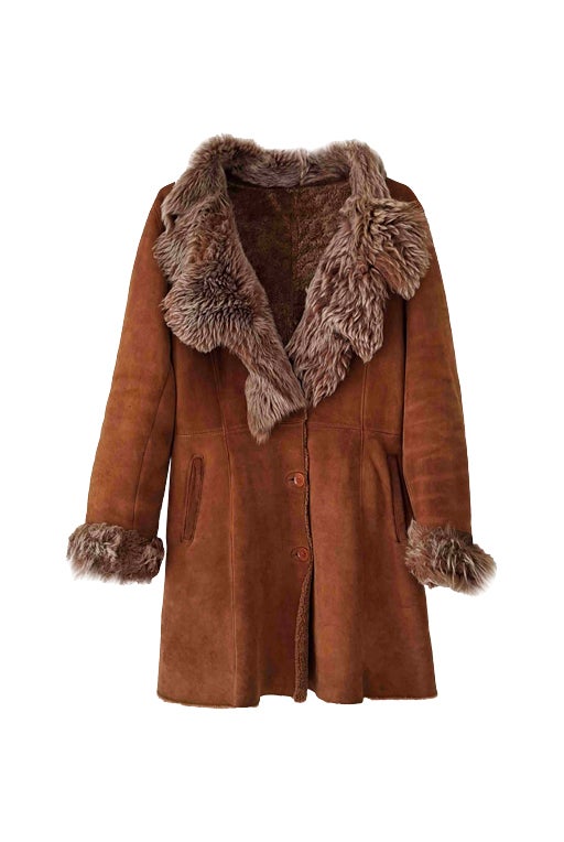 Manteau en peau lainée