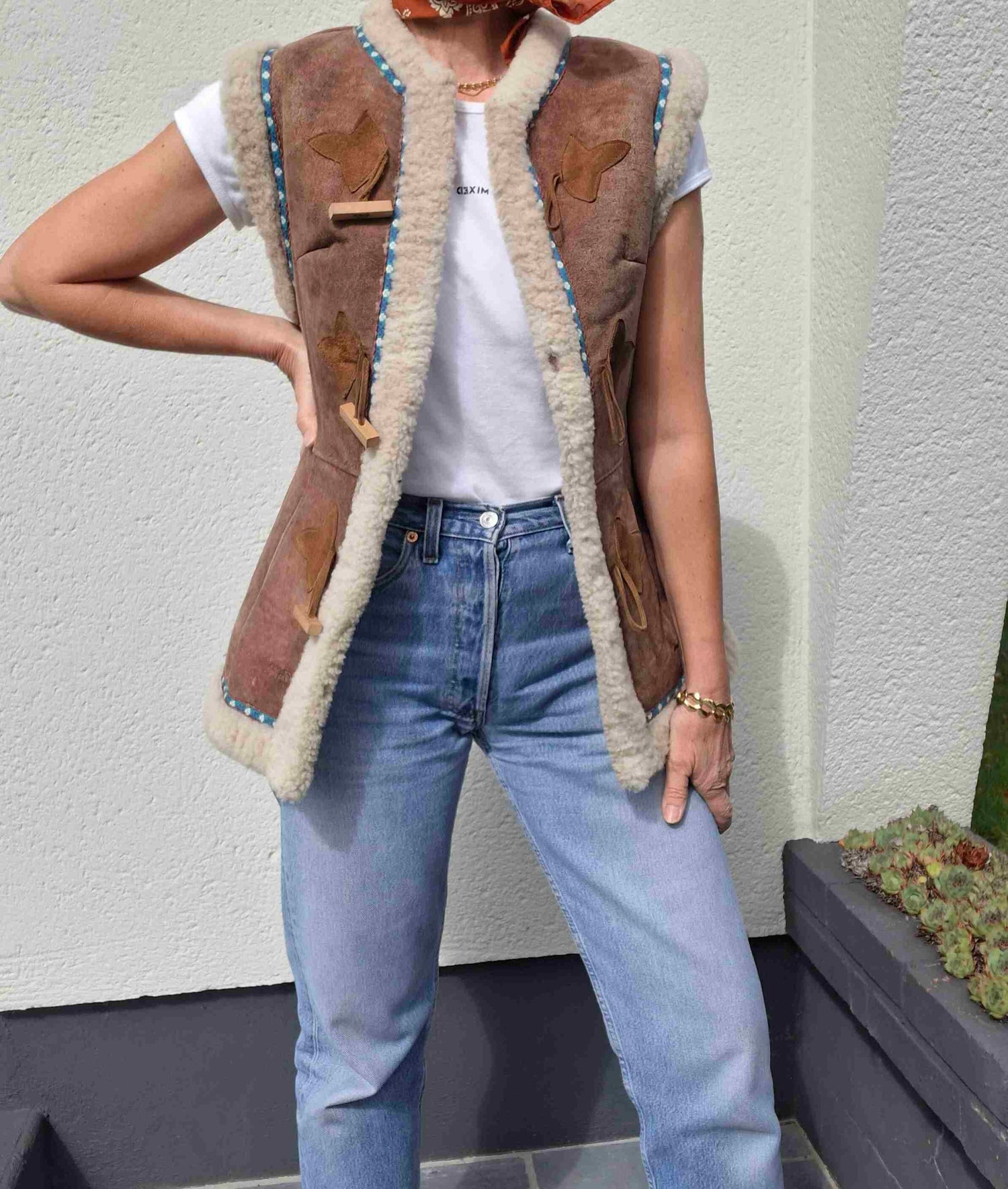 Gilet en peau lainée