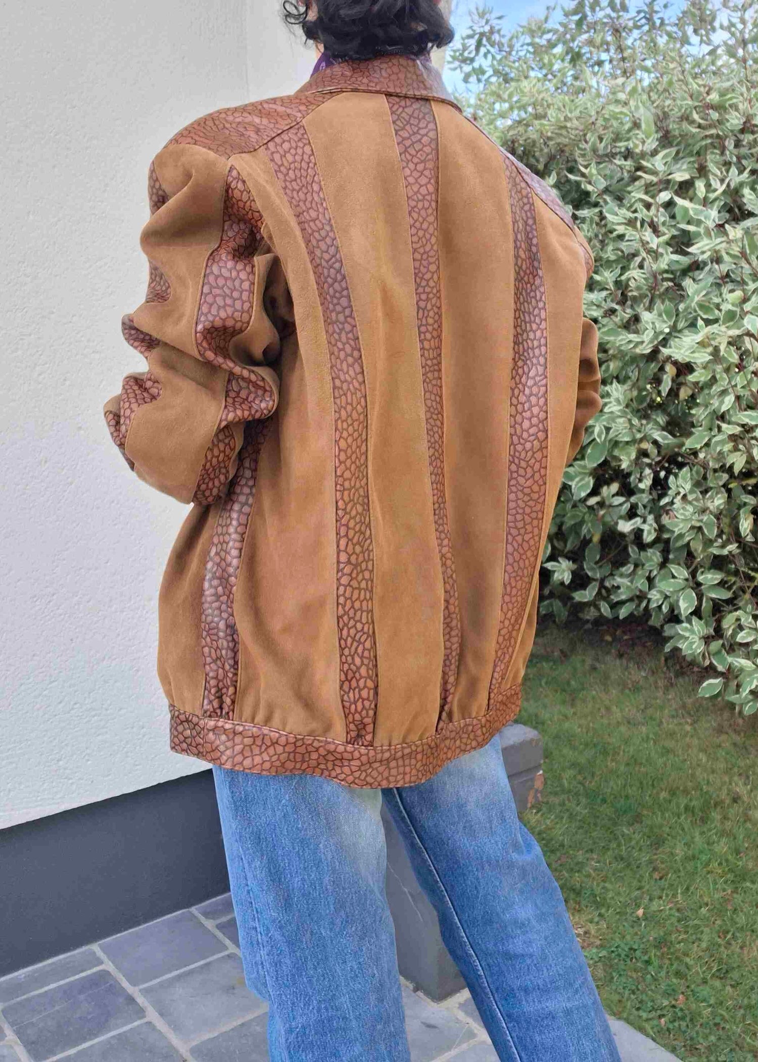 Veste en daim et cuir