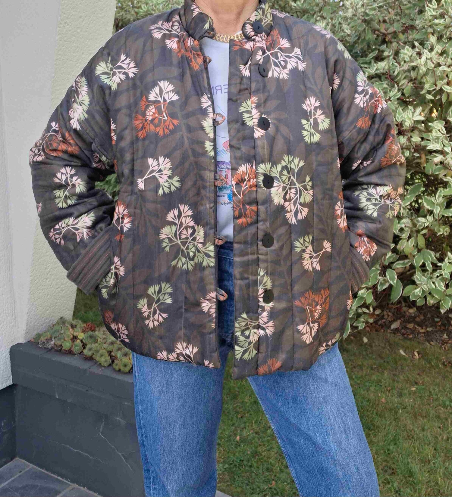 Manteau réversible à fleurs