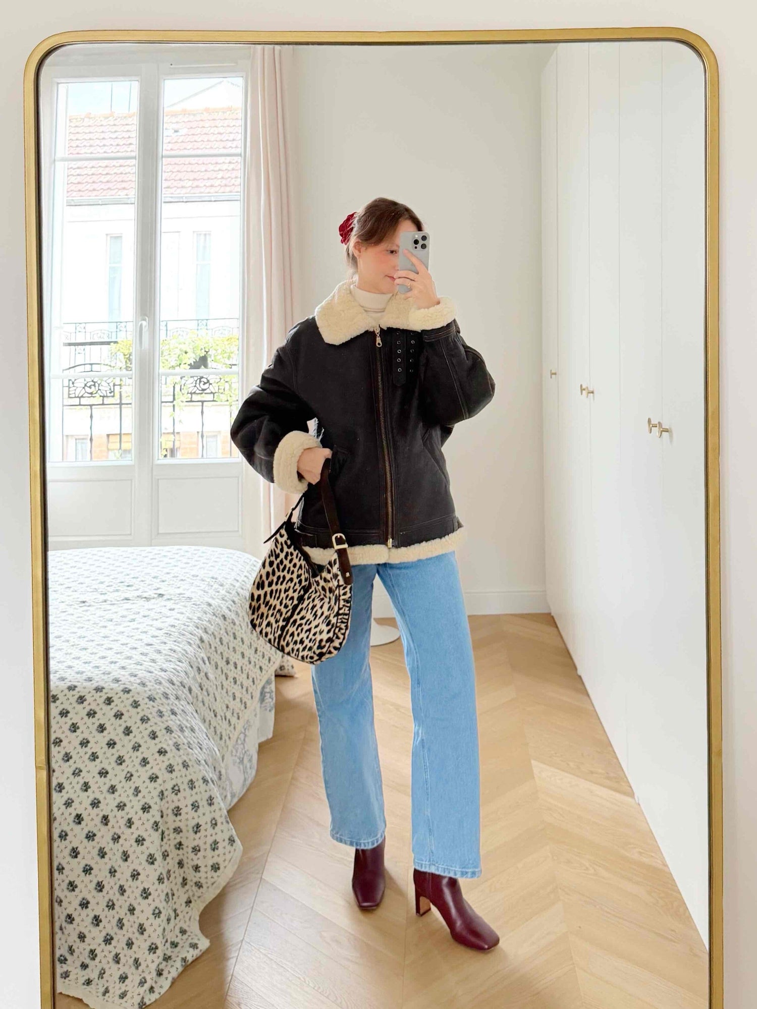 Bombardier with wool lining