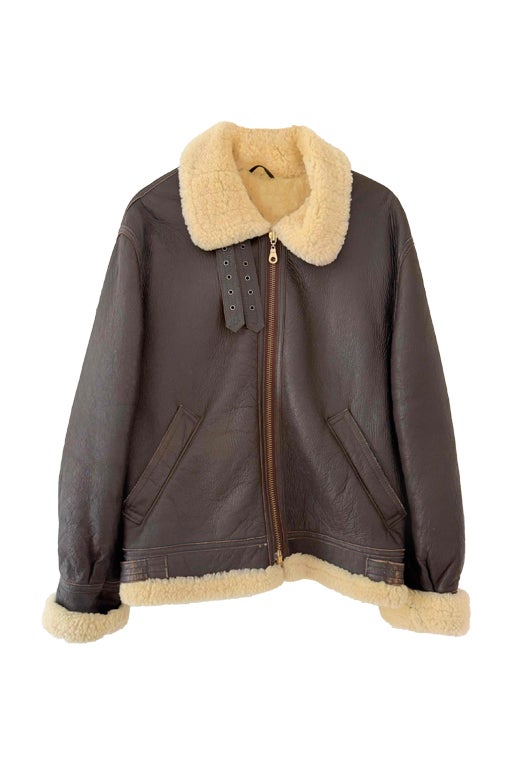 Bombardier with wool lining