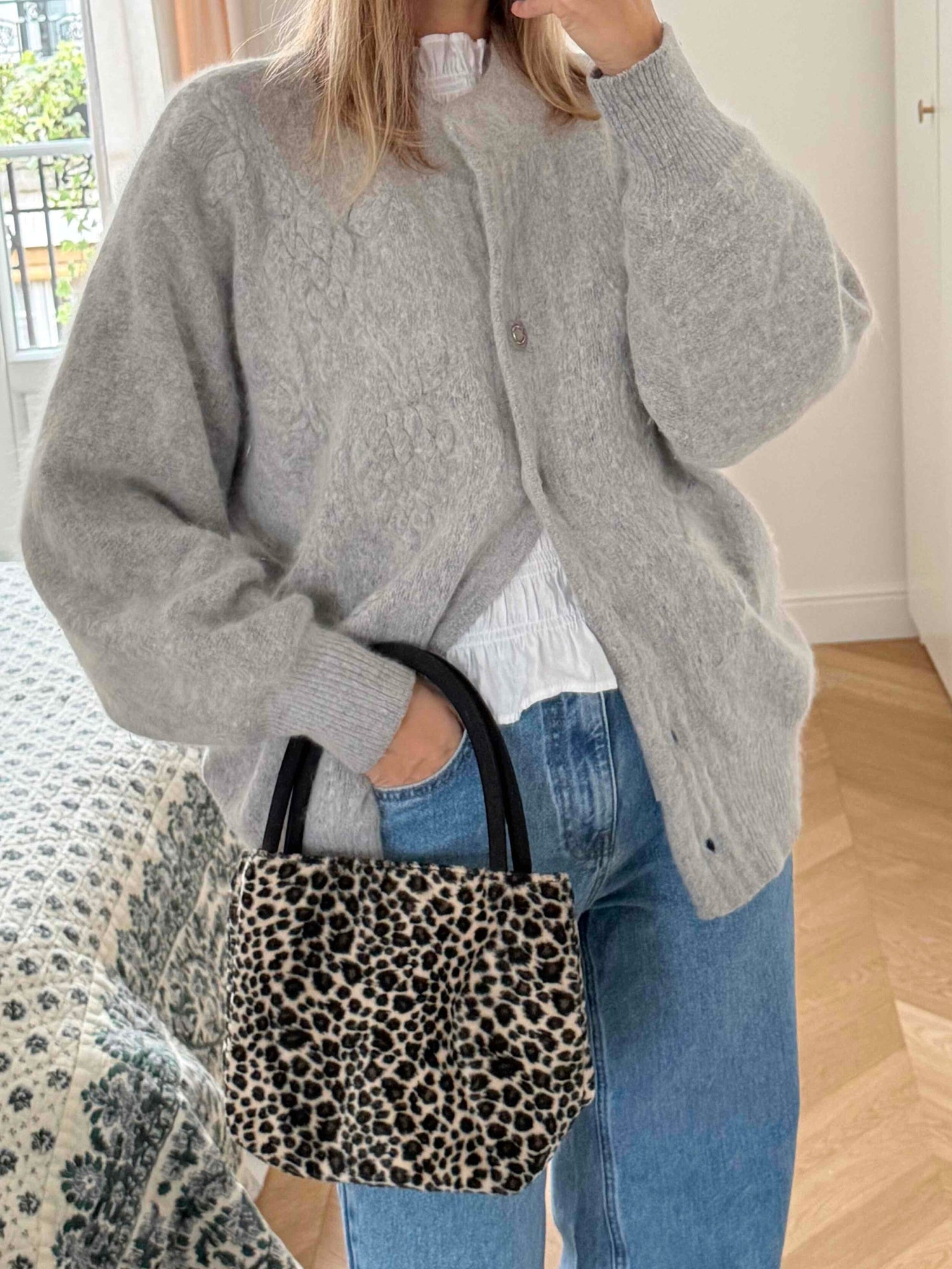 Mini bag in leopard fur