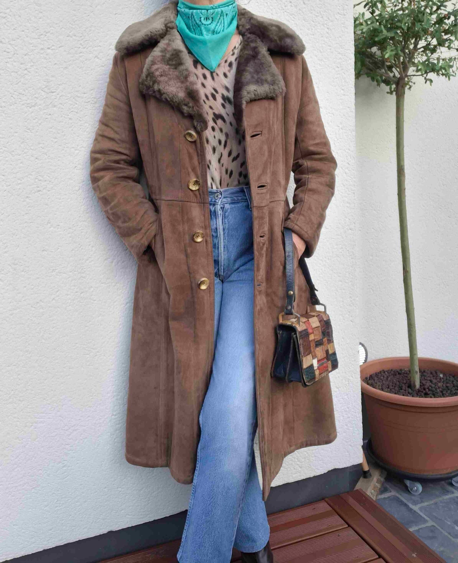 Suede with a wooly texture